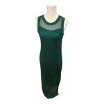 A New Day Women Open Work Sweater Tank Sleeveless Sheer Knit Midi Dress Green XS Photo 1