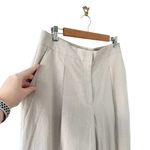 ZARA  Pleated Linen Straight Leg Pants Beige Sz L NWT Photo 3