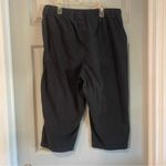 kim rogers  Women's L Charcoal Black 100% Cotton Elastic Cropped Pants Capris Photo 3