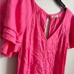 Billabong  Hot Pink Ruffled Sleeve Keyhole Back  Romper Women S Summer Barbiecore Photo 1