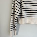 ZARA  Black Cream Ivory Knit Sweater Boxy High Neck Oversized Size Small Photo 2