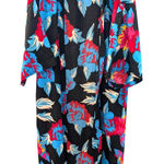 Boohoo Plus Size 18 Floral Kimono Duster Black Blue Red Long Lightweight Photo 0