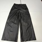 Ronny Kobo Wide Leg Cargo Pants faux leather black size 10 Photo 7