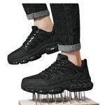 Steel toe shoes for men and women. Black Size 9 Photo 3