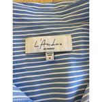 L'Academie  Stripe Button Down Shirt in Blue & White Photo 2