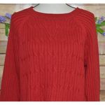 J. Jill Ladies Red Long Sleeve Pullover Cable Knit Sweater Size M Casual Stretch Size M Photo 1