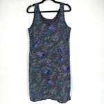 Fresh Produce  Fish Print‎ Midi DRESS Small Gray Blue Coastal Tropical Resort Photo 2