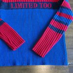 Limited Too Vintage Y2K 90’s  Logo Sweater Stripe Knit Ribbed Academia Red Blue S Photo 1