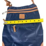 Stone Mountain Blue Nylon Tan Handles Crossbody Shoulder Bag Purse Photo 6