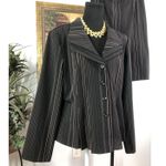 Romana Studio Women 2PC Skirt Suit 16 Long Sleeve Clueless Preppy Black 4 Button Photo 1