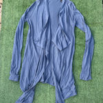 Norma Kamali Blue Women's Open Front Waterfall Cardigan, Size XS Photo 0