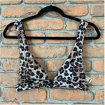 ASOS Leopard Print Bralette Bikini Top Size 6 Swimwear Double Strap Triangle Photo 0