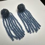 Sugarfix  Blue Beaded Fringe Dangle Pierced Earrings Signed Photo 6