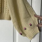Wild Fable Cable Knit Flower Appliqué Sweater - Size M Photo 2