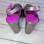 Trina Turk Silver Slingback Heels with Peep Toe Photo 4