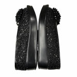 Helens Heart Wedge Sandal Womens 8 Black Open Toe Sparkle Bling Crystal Bow Glam Photo 7