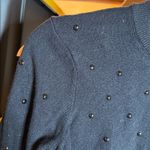 Romeo + Juliet Couture Studded Black Cropped Sweatshirt Cotton Wool Size Medium Photo 4