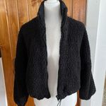 Urban Outfitters UO Black Fleece Zip Up Jacket With Collar Photo 0