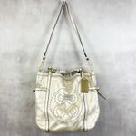 Coach  Audrie Andie Tote Bag Gold Metallic Leather Quiet Luxury Op Art 17064 Photo 2