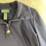 Lauren Ralph Lauren Medium M 1/4 Button Cotton Sweater Navy Blue LRL Women's Photo 2
