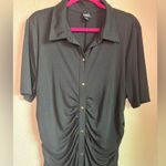 INC International Concepts Black Ruched Short Sleeve Midi Shirtdress XXL Photo 4