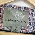 Summer Of Love Womens Embellished Tweed Blazer Jacket Size S Career Office Pink Photo 7