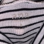 a.n.a  black & white striped stretchy long sleeve turtleneck top Photo 6