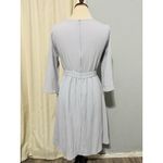 Polagram  Light Blue Embroidery Long Sleeves Cottagecore Peasant Zippered Dress S Photo 7