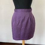 Vintage 80’s Solid Dark Purple Mini Pencil Skirt Size 10 Photo 2