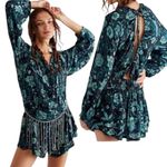 Free People Dance 'Til Dawn Romper Medium 3/4 Sleeve Cut Out Back NWOT MSRP $148 Photo 2