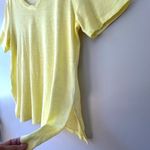 Chico's Tee Shirt Neon Yellow V Neck Stretch Side Slits Short Sleeve, Size M Photo 4