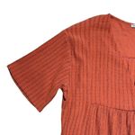 ZARA  Deep Orange V Neckline Short Sleeve Midi Dress US L Photo 1