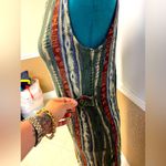 Vintage Sag Harbor Sleeveless Boho Maxi Dress – Earth Tone Stripes – Size Small Green Photo 3