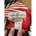 Hukilau Fashions Dress Sz 20 Red Floral Hawaiian Tropical Beach Red Black VTG Photo 2