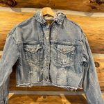 American Eagle  Cropped Jean Jacket with Hood Photo 1