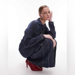Topshop maxi in indigo size 4 Long Sleeve Raw Hem Stretch Denim Shirtdress Photo 3
