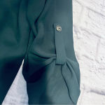 Gibson Latimer Gibson & Latimer Blouse Top V-Neck 3/4 Sleeve Casual Dark Green‎ XL Photo 5