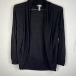 Ambiance Apparel Women's Black Open-Front Cardigan Small Lightweight Knit Photo 1