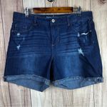Hippie Laundry  Women's Ripped Mid Rise Midi Denim Shorts Photo 0