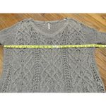 Free People Cross My Heart Sweater Open Knit Tunic Raw Hem Oversize Brown Sze XS Photo 9