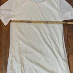 Betsey Johnson  off White Sequin Short Sleeve t shirt style mini dress NWOT large Photo 3