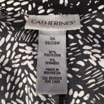 Catherines 3X-Large (26/28W) Top Button-Up Abstract 3/4 Roll-Tab Sleeve Pin-Tuck Photo 8