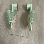 Loeffler Randall  Mint Mesh Crystal Slide Heels Mules Size 8 Photo 2