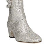 Jimmy Choo  Dazzling Coarse Glitter Fabric Crystal Myan 45 Boots Platinum size 38 Photo 1