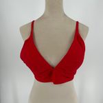 Aerie NWT  Longline Triangle Bikini Top Beach Women's Chilly Red Size XXL Photo 1