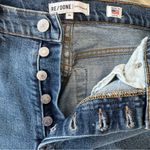RE/DONE  High Rise Raw Hem Straight Jeans Photo 2