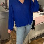 Free People  blue dahlia thermal bell sleeve top Photo 9