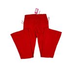 Edikted  - Lace Up High Waist Flare Leg Jeans in Engine Red Photo 2
