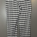 Eye Candy  Leggings Womens Medium Black White Houndstooth High Waist On Stretch Photo 0