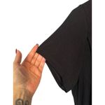 Ekouaer Black Short Sleeve Scoop Neck Ruched Sides Blouse Women Sz M Photo 2